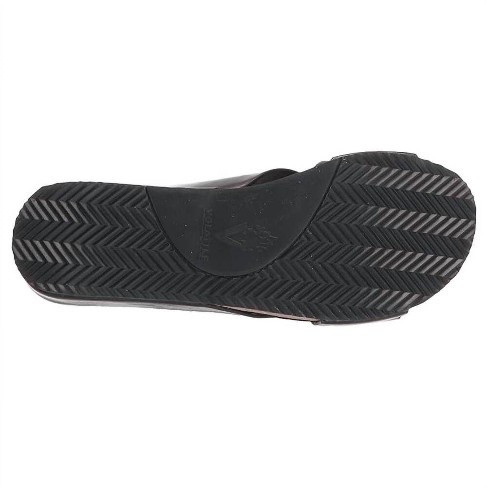 NEW VOLATILE women's ablette wedge slip on sandals in black - Picture 5 of 5